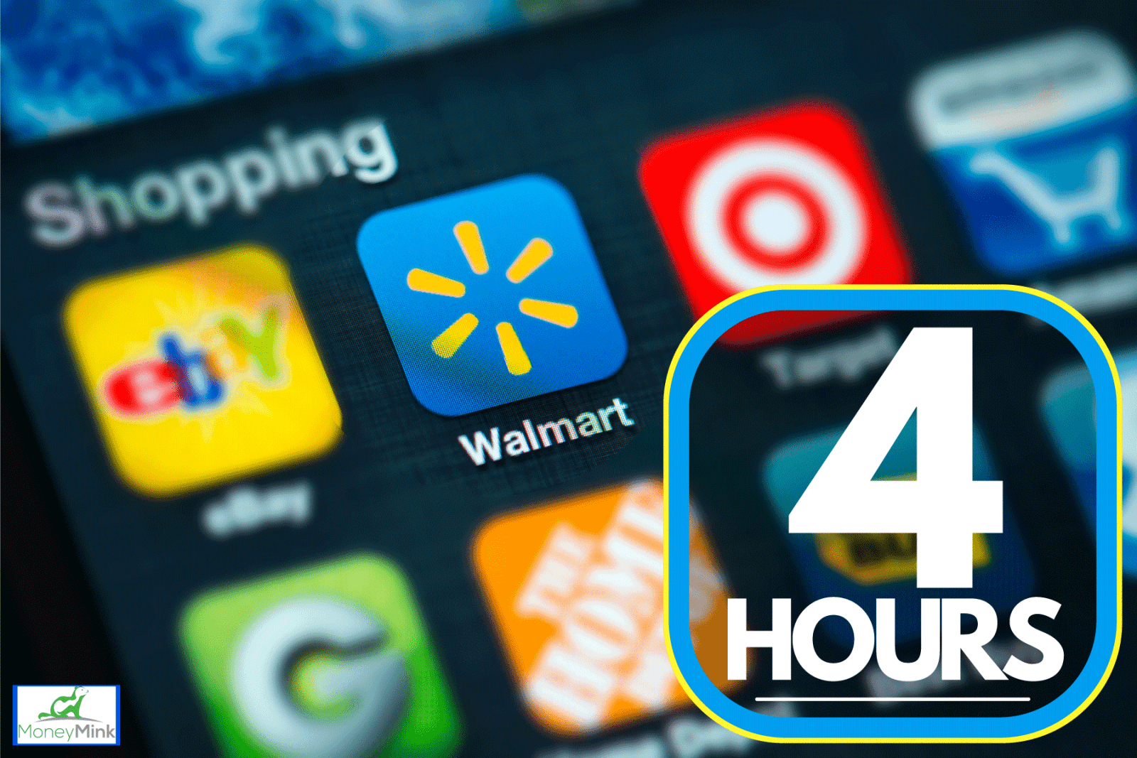 A focused photo of a Walmart app, How Long Does It Take To Get A Walmart eGift Card?