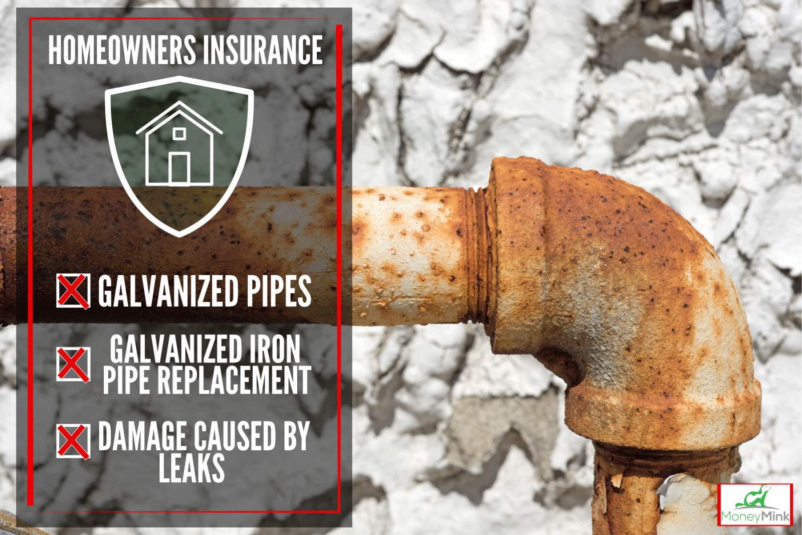 A rusted galvanized iron pipe for water line, Does Homeowners Insurance Cover Galvanized Pipes?