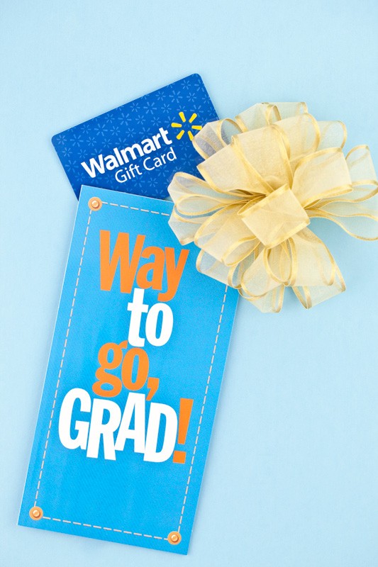 A graduation Walmart gift card