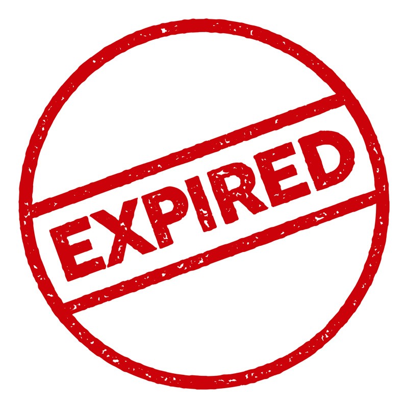 Expired sign on a white background